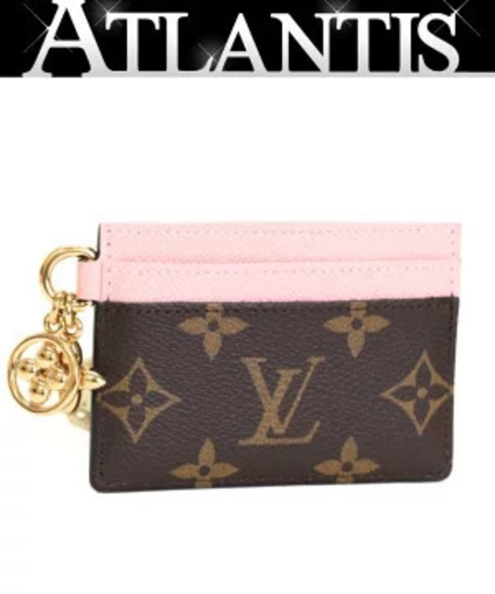 Louis Vuitton Portecartes LV charm Card Case Wallet Monogram Rose Pink Ballerine